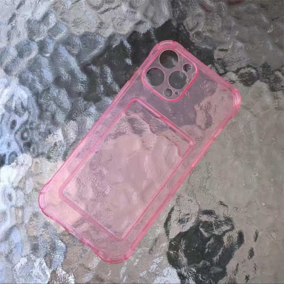 Blush Pink Clear Cardholder Case for iPhone 13 Pro Max New - Picture 2 of 2
